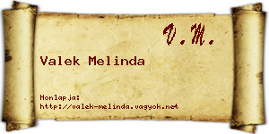 Valek Melinda névjegykártya